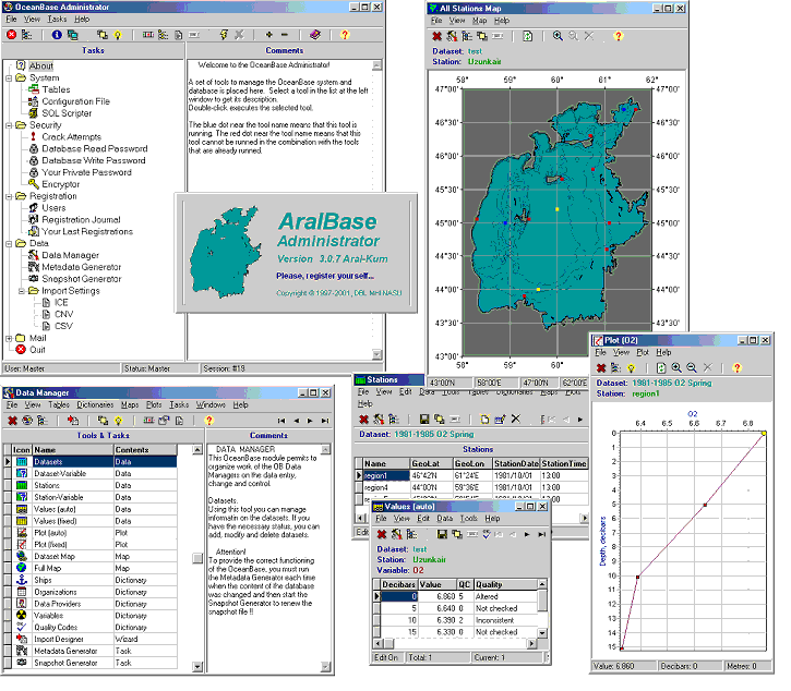 Example of the Data Administrator desktop
