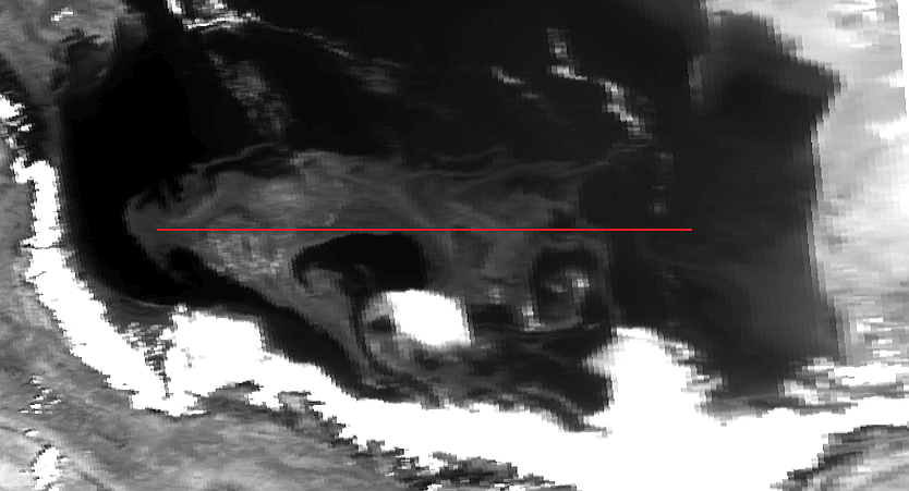 Phytoplankton blooming and General profile position, NOAA-17 (radiance, 630 nm) 10.09.2005